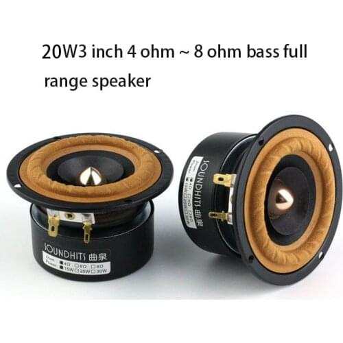 20W 3 Inch Speaker 4ohm~8ohm Full Range Speaker Fever Tweeter Midrange Woofer Audio Amplifier Speaker Bass 98Hz-20KHz One PCS