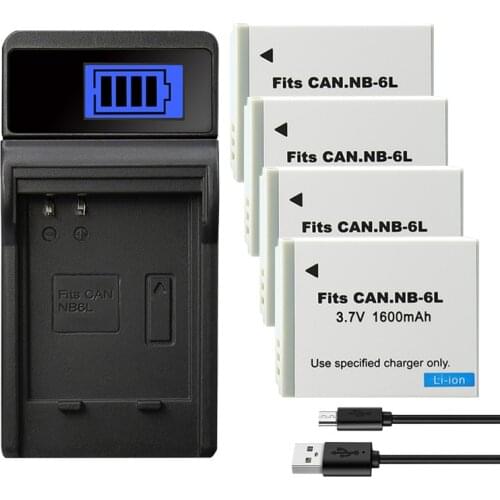 NB6L NB-6L 6L Battery for Canon Power-shot Camera SX520 HS SX530 SX600 SX610 SX700 SX710 IXUS 85 95 200 210 105 1600mAh Charger