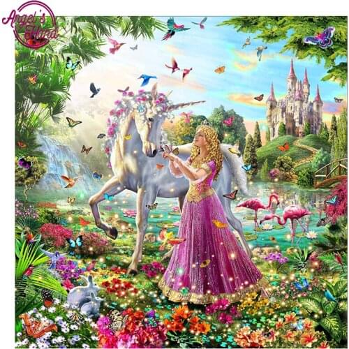 5d diy diamond embroidery Unicorn Princess diamond painting Cross Stitch full square drill Rhinestone mosaic decoration