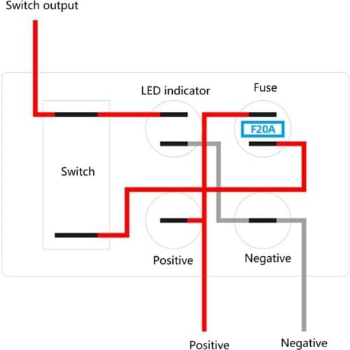 Safe External Power Device for Recreational Vehicle Yacht 12-24V Overvoltage Protection Switch Panel with 20A Fuse F19A