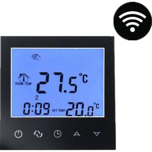 Black Digital Floor Heating Thermostat Programmable Underfloor Warm Temperature Controller Remote Control With Sensor AC200-240V