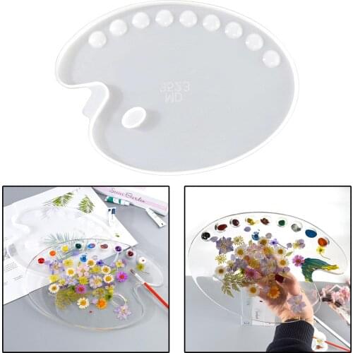 DIY Color Palette Epoxy Resin Mold Drawing Board Silicone Mould Paint Tray For Art Painting Supplies