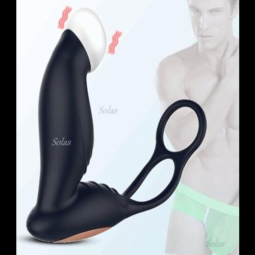 Prostate Massager Infrared Vibrator Heating Penis Ring Men Anal Plug Masturbation Vibration Anal Sex Toys Adult Products for 18
