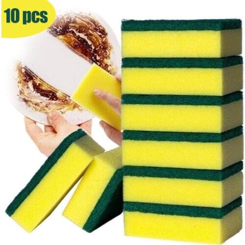 10Pcs Multi-Use Heavy Duty Scrub Sponge Extra Thin Magic Cleaning Sponges Eraser Sponge For Kitchen Bathroom Furniture Leath
