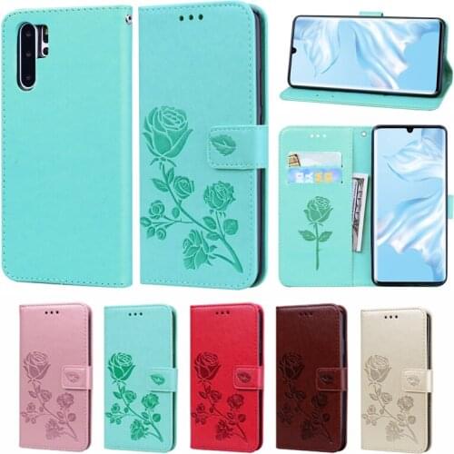 P30 Pro Fashion Rose Flower Leather Flip Case For Huawei P30 Pro Funds Mobile Phone Cover For Huawei P30 Plus Capa