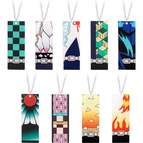 Fashion Cartoon kamado tanjiro,kamado nezuko ,Demon Slaying Corps Pendant Necklace Cosplay Collar Jewelry For Man Women Gifts