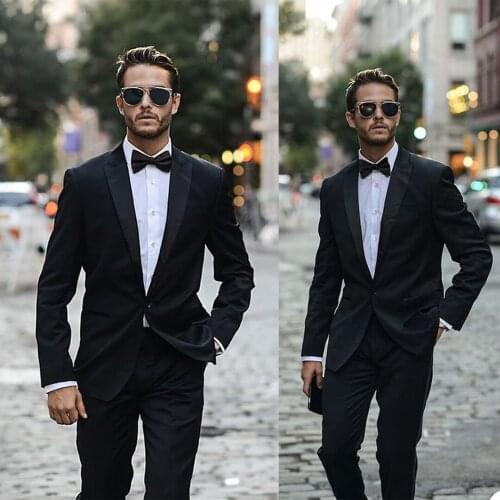 Streetwear Casual Men Tuxedos Custom Made Peaked Lapel One Button Suits Formal Gentlemen Party Prom 2 Pieces Set