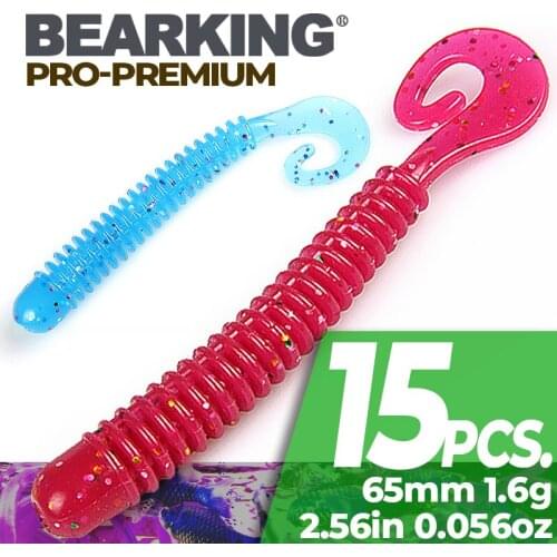 BEARKING 2019 new Fishing Lure 65mm 1.6g 15pcs G tail Soft Baits Fishing Wobbler Bass Bait Artificial Fishing soft Lure