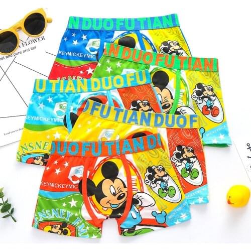 Disney Minnie Mouse Cotton Soft Pants Briefs Children Underwear Baby Boys Underwear Cartoon Spiderman Kids Underpants