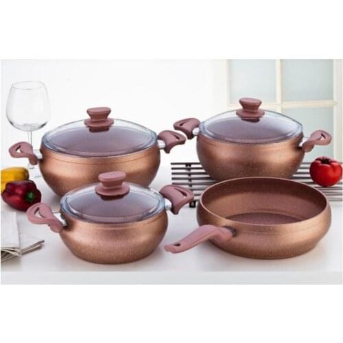7 piece Granite Cookware Set, rose