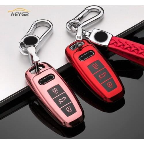 New Soft TPU Car Remote Key Full Cover Case For Audi A6 C8 A7 C8 Q8 A6L E-tron D5 2018 2019 Car Smart Key Fob Holder Accessories
