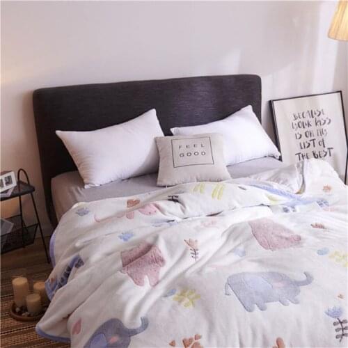 Bed Blanket Plaids Thin Easy Wash Winter Flannel Fleece Knitted Lavash Warm Soft Bedspread Throw Blanket