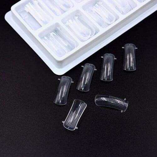 ML1E 100pcs/set Dual Nail Form French False Nail Tips System UV GEL Acrylic DIY Nail Decoration Nail Art Mold Tips