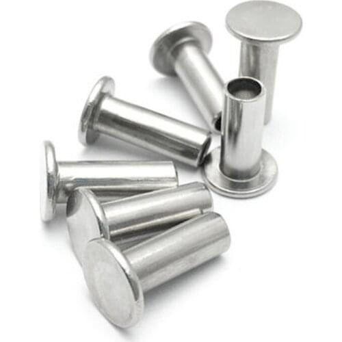 40pcs M2 M2.3 304 stainless steel Flat head semi-tubular rivet Hollow rivets GB875 2.5mm-16mm Length