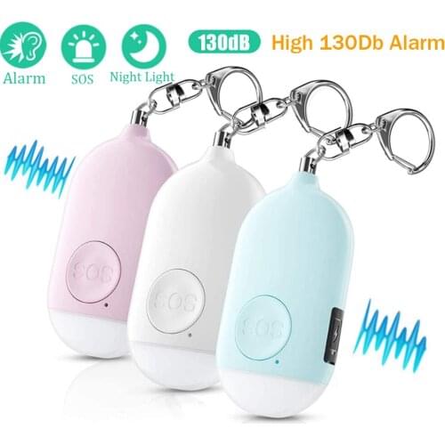 Portable Emergency Personal Security Alarms 130 DB Key Chain With High Brightness LED Light For Women Self-Defense Supplies