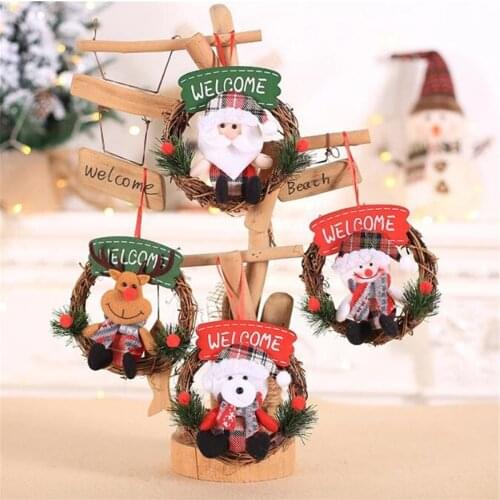 Christmas Decorations wreath Home Pendants Christmas Tree Ornaments Hanging Doll Craft Decor Supplier Kids Gift