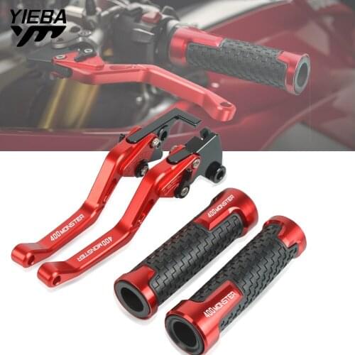 For DUCATI 400 MONSTER 2004 2005 2006 2007 Brake Clutch Levers and handle grips With Logo Motorcycle Accessories monster 400