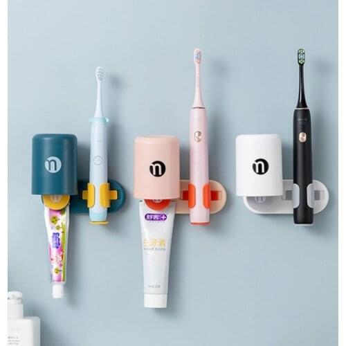 Toothbrush Rack Automatic Electric Toothbrush Holder Set Bathroom Punch-free Toothbrush Storage Rack with Cup