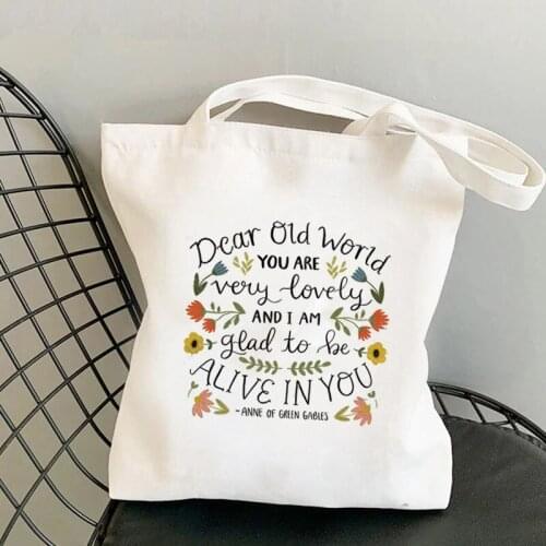 Shopper Anne of Green Gables World Printed Tote Bag women Harajuku shopper handbag girl Shoulder shopping bag Lady Canvas Bag