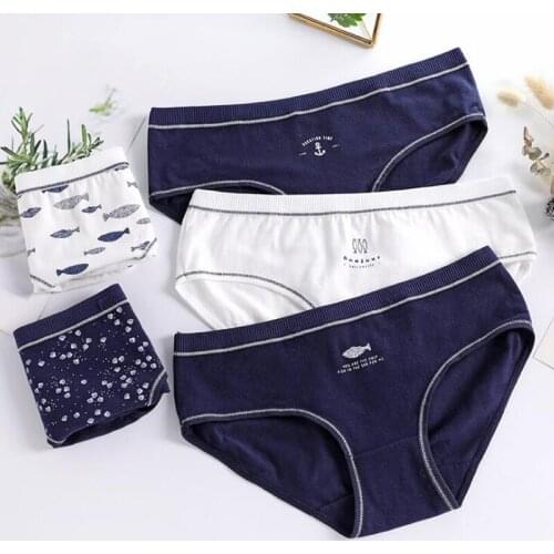 4pcs Teenage Panties Cartoon Underpants Young Girl Briefs Comfortable Cotton Fish Panties Kids Underwear for Girls 9521