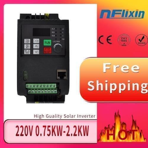 VFD DC 0.75kw-7.5kw 220v Input and Output 3 Phases 220v Solar Frequency Inverter Free shipping for water pump