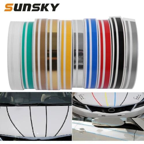 Car Body Sticker Vinyl 12mm × 9.8m Car Self Adhesive Decorative Car Body Decal Striping Stripe Tape Line Auto Decoration Styling
