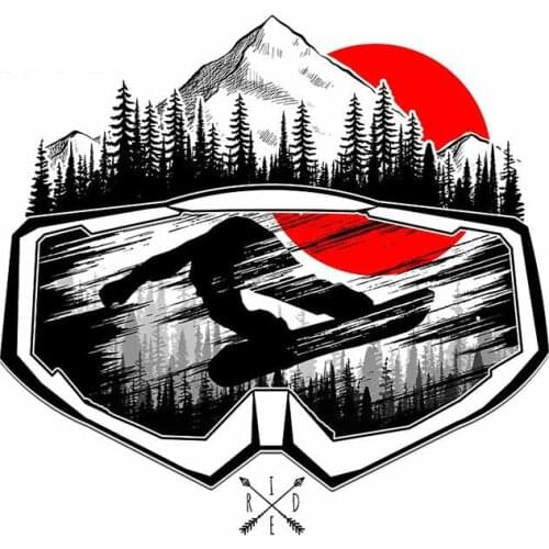 Snowboard Mask Creative Car Sticker Accessories Vinyl PVC 13cm*13cm Motorcycle Waterproof Windshield Window Car Styling Decal