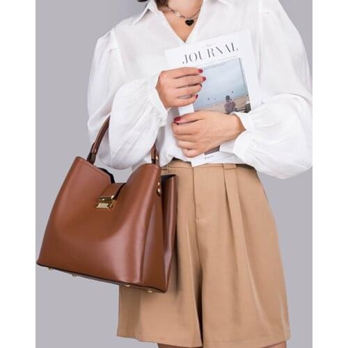 YILIAN Vintage Handbag 2021 New Womens Large capacity Bucket Bag Stylish versatile single shoulder cross span bag
