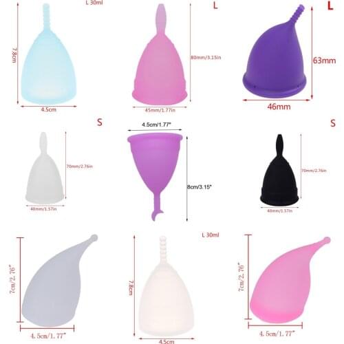 S/L Size Women Cup Medical Grade Silicone Menstrual Cup Feminine Hygiene Menstrual Lady Cup Health Care Period Cup Menstrual cup