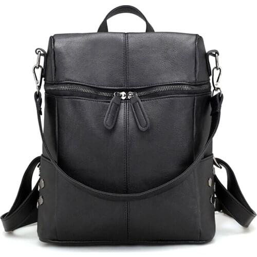 Women Lady Girl Backpack School Bag PU Leather Zipper Fashion For School Travel New