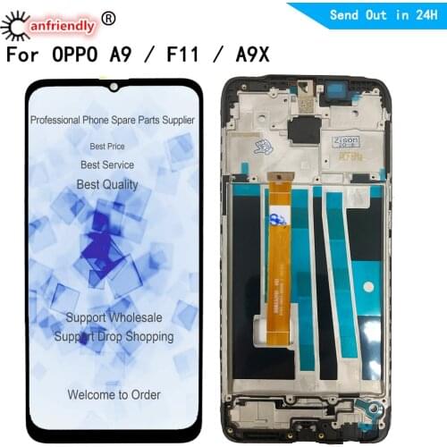 For OPPO F11 CPH1913 CPH1911 A9 PCAM10 CPH1938 A9X PCEM00 LCD Display Screen Touch Panel Digitizer sensor with frame Assembly