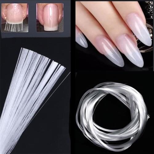 1m/2m/5m Nail Art Fiber Glass Nail Extension for UV Gel Building French Manicure Acrylic Fiberglass Nail Forms Salon Tool Tips