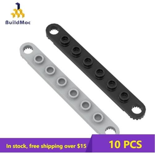 10PCS MOC Bricks 4442 1x8 card tooth plate at both ends For Building Blocks Parts DIY Construction Classic Brand