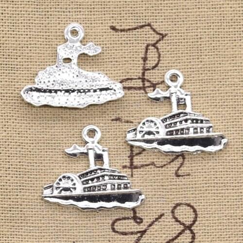 20pcs Charms Speedboat Yacht Motorboat 20x24mm Antique Silver Color Pendants Making DIY Handmade Tibetan Silver Color Jewelry