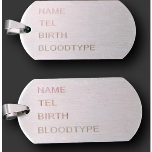 2pcs Stainless Steel Dog Tags Pendants Punk Necklace Bracelet Metal Accessories DIY Charms For Jewelry Crafts Making 45*26mm