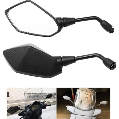 2Pcs/Pair Motorcycle Mirror Scooter E-Bike Rearview Mirrors Electrombile Back Side Convex Mirror 8mm 10mm Carbon Fiber