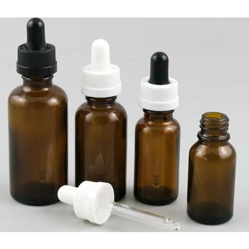 200 x 5ml 10ml 20ml 30ml 50ml 100ml Travel Amber Glass Essential Oil Bottle With Dropper 10cc 1oz Brown Dropper Vials