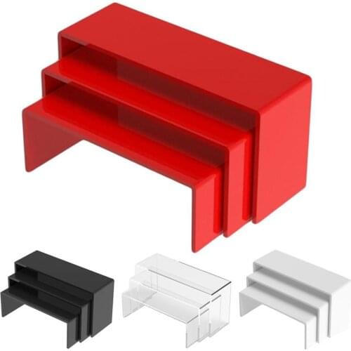 3Pcs/Set Collection Display Shelf U Type Window Counter Accessories Model Shelf 3mm Acrylic Display Shelf Home Organizer JU0239