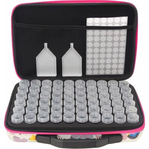 60 Bottles 5D Diamond Painting Accessories Tools Storage Box Diamond Painting Tools Carry Case Bead Container Hand Bag with tool