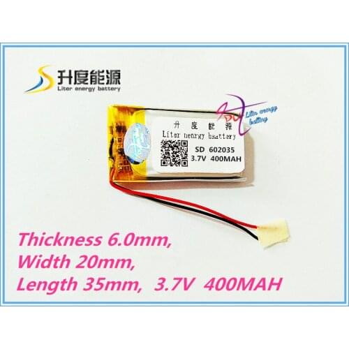 602035 car battery 400mah lithium battery manufacturers WiFi mp3 story machine 3.7V lithium polymer battery