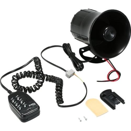 Car Motorcycle Megaphone 6 Tone Loud Speaker Traditional Hooter Ringing Fire Alarm Wailing Ambulance Blaring Police Siren