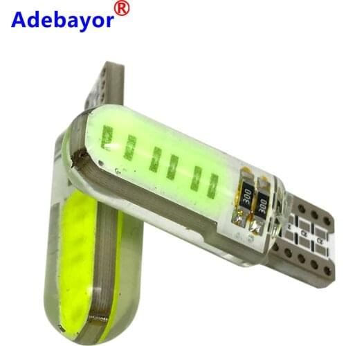 100pcs T10 W5W COB LED Car Light Silicone Gel 12 SMD chips Wedge Side Parking Reading Bulb Signal Lamp Clearance Door Light 12V