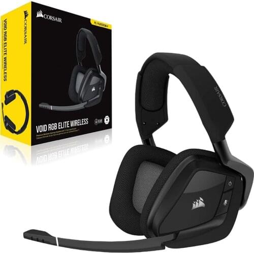 Corsair Void RGB Elite Wireless Premium Gaming Headset with 7.1 Surround Sound PS5 and PS4 Carbon for PC