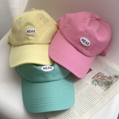 Korean Style Letter Baseball Cap Childrens Simple Fashion Sunshade Duck Tongue Hat Mens Summer