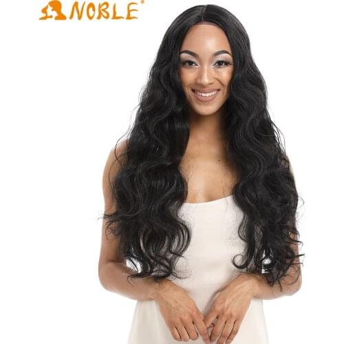 Noble girl Synthetic Lace Wig Long Natural Wave 30inch Omber Blue Rainbow Color Pink Hair Wigs Heat Resistant Fiber Cosplay Wigs