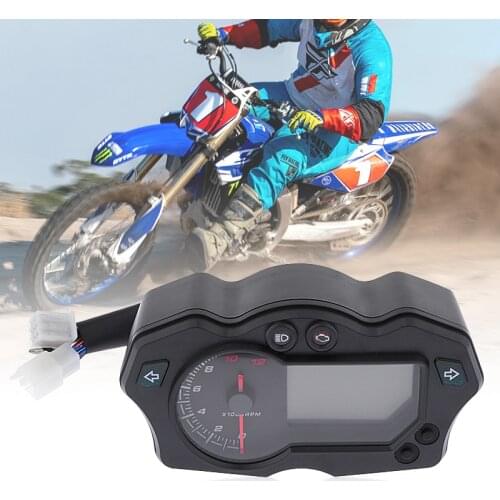 Motorcycle Speedometer LCD Digital 12000RPM Speedometer Odometer Tachometer Gauge Universal For ATV Quad Motorbike 7 Colors