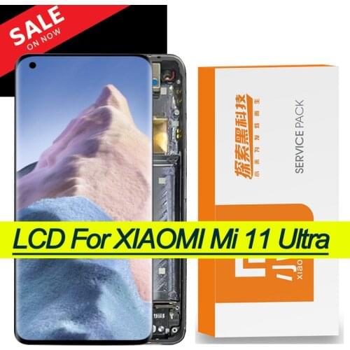 100% Original 6.81'' Display for Xiaomi Mi 11 Mi11 Ultra M2102K1G Full LCD Touch Screen Digitizer Assembly Repair Parts