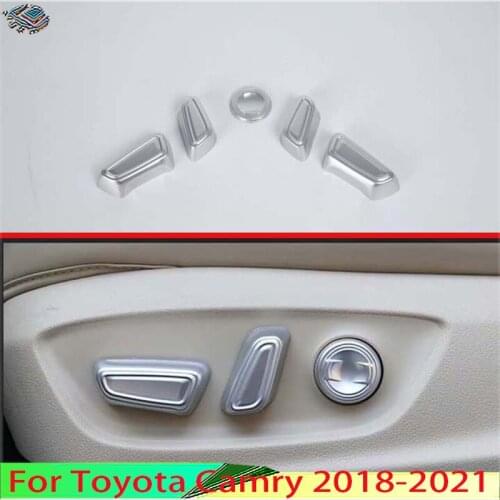 For Toyota Camry 2018 2019 Car Decoration ABS Chrome Interior Inner Seat Adjustment Switch Knob Button Cover Trim