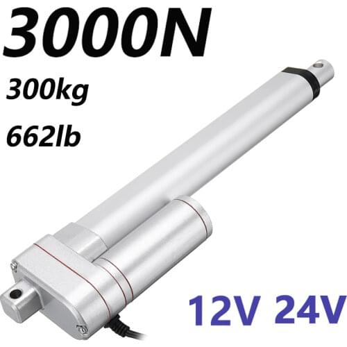 DC 12V 24V 3000N Electric Linear Actuator Linear Motor Moving Distance Stroke 50mm 100mm 150mm 200mm 250mm 48W 4A