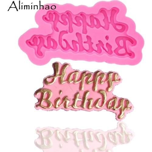 B1174 Happy birthday letter form mold cake mould DIY Silicone Mold for 3D crafts Candy Chocolate Fondant Cake Decorating Tools